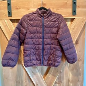 Boys Lightweight Puffy Coat, Size L (10-12), Old Navy, Color: Maroon